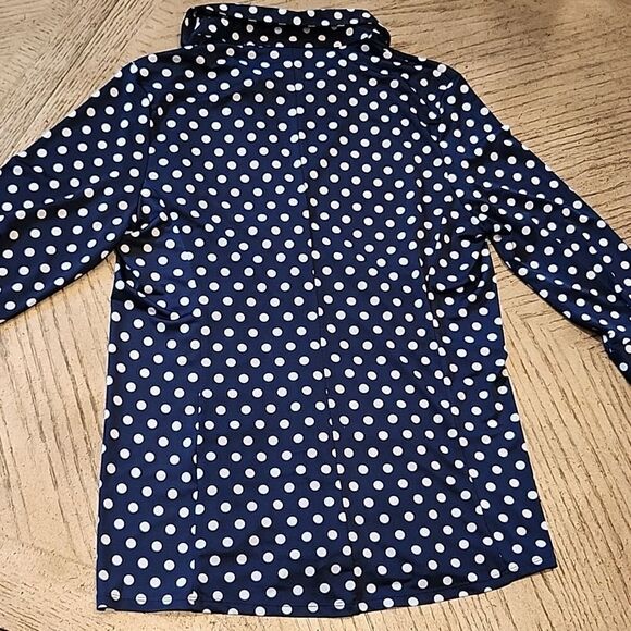 Polka Dot collared button down shirt quarter sleeve size M - Picture 7 of 10